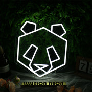 Panda Head White Neon LED Sign