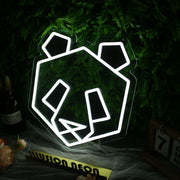 Panda Head White Neon LED Sign