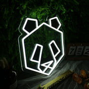 Panda Head White Neon LED Sign