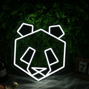 Panda Head White Neon LED Sign