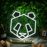 Panda Head White Neon LED Sign