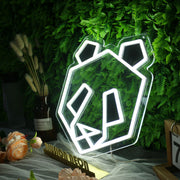 Panda Head White Neon LED Sign