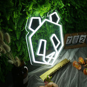 Panda Head White Neon LED Sign