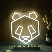 Panda Head Yellow Neon Sign