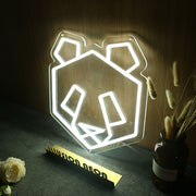 Panda Head Yellow Neon Sign