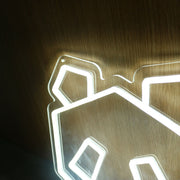 Panda Head Yellow Neon Sign