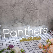 Panthers White Neon Sign