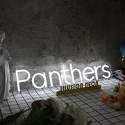 Panthers White Neon Sign