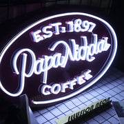 Papa Nicholas Coffee Neon Sign