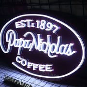 Papa Nicholas Coffee Neon Sign