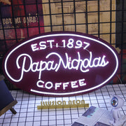 Papa Nicholas Coffee Neon Sign