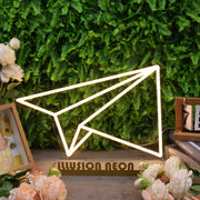 Paper Plane Yellow Neon Sign