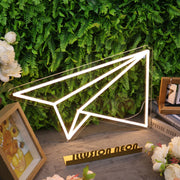 Paper Plane Yellow Neon Sign