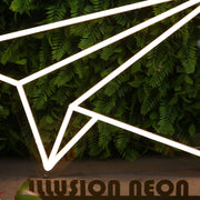 Paper Plane Yellow Neon Sign