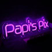 Papis Pix Purple Neon Sign