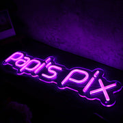 Papis Pix Purple Neon Sign