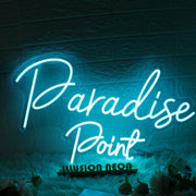 Paradise Point Blue Neon Sign