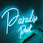 Paradise Point Blue Neon Sign