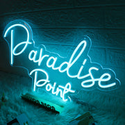 Paradise Point Blue Neon Sign