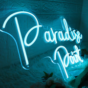 Paradise Point Blue Neon Sign