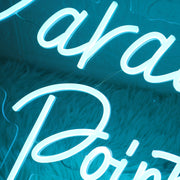 Paradise Point Blue Neon Sign