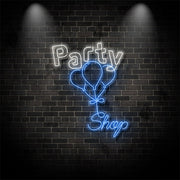 Party Shop With Balloons V2 Neon Sign