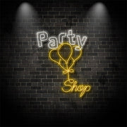 Party Shop With Balloons V2 Neon Sign