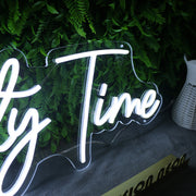 Party Time White Neon Sign