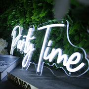 Party Time White Neon Sign