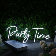 Party Time White Neon Sign