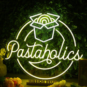 Pastaholics Yellow Neon Sign