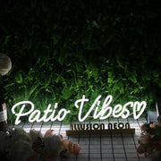 Patio Vibes White Neon Sign