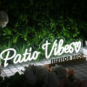 Patio Vibes White Neon Sign