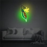 Pea With Yellow Shining Star LED Neon Acrylic Artwork