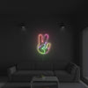 Peace Hand Gesture Neon Sign