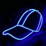 Peaked Cap Blue Neon LED Sign