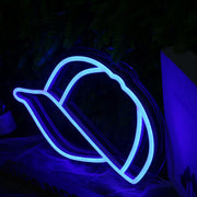 Peaked Cap Blue Neon LED Sign