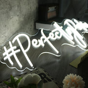 Perfectly Poku White Neon Sign