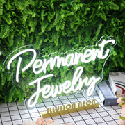 Permanent Jewelry White Neon Sign