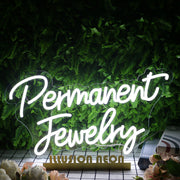 Permanent Jewelry White Neon Sign