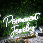 Permanent Jewelry White Neon Sign