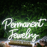 Permanent Jewelry White Neon Sign