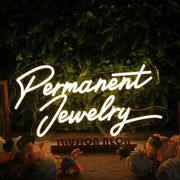 Permanent Jewelry Yellow Neon Sign