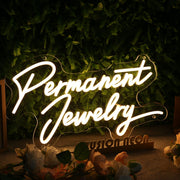 Permanent Jewelry Yellow Neon Sign