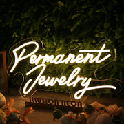 Permanent Jewelry Yellow Neon Sign