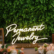 Permanent Jewelry Yellow Neon Sign