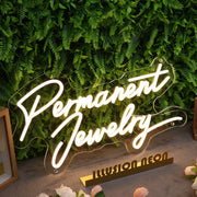 Permanent Jewelry Yellow Neon Sign