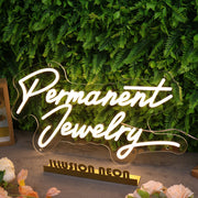 Permanent Jewelry Yellow Neon Sign