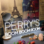 Perry's Boom Boom Boom White Neon Sign