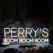 Perry's Boom Boom Boom White Neon Sign